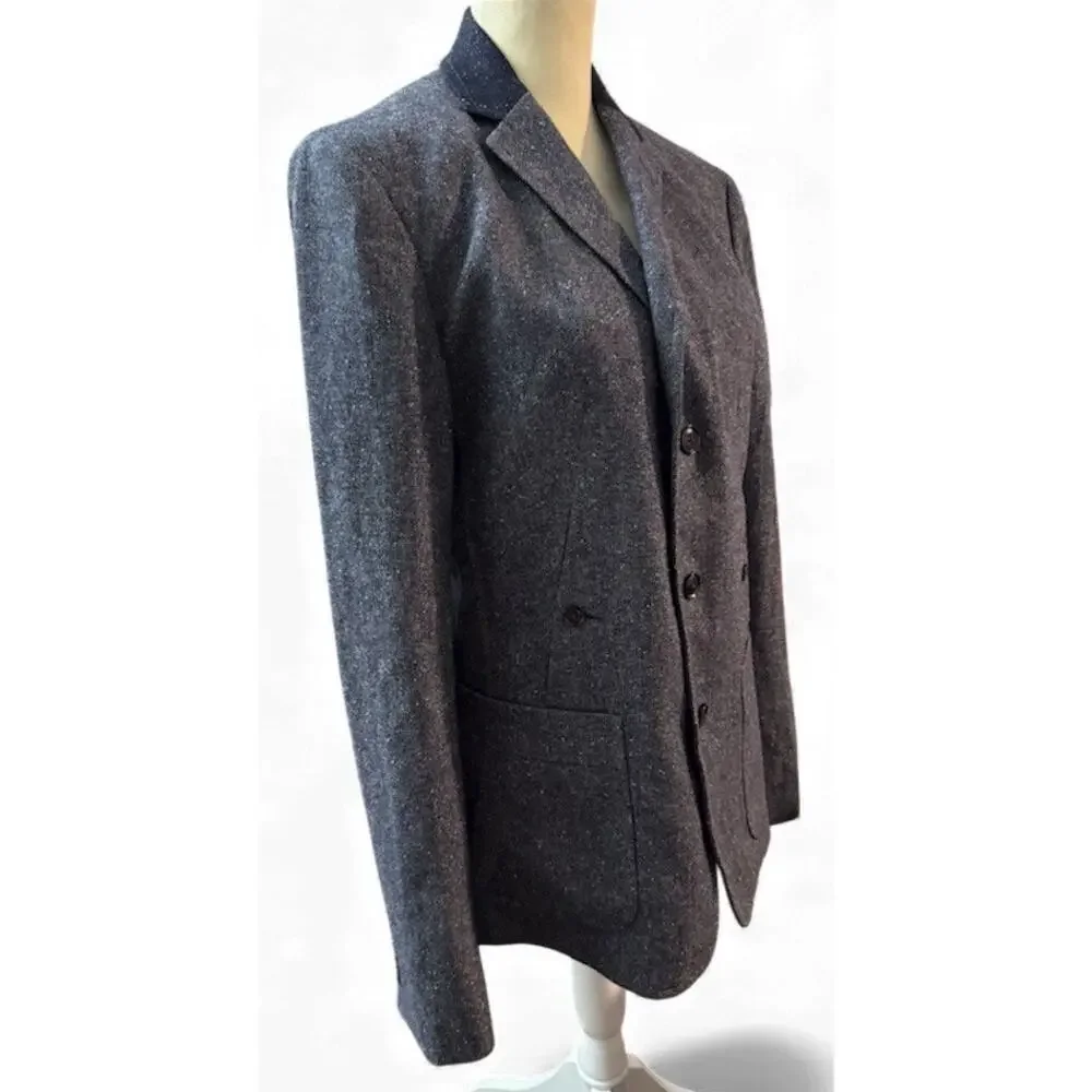 RW & Co. Double Breasted Wool Blazer, Donegal Gray Tweed, Men's Size 38